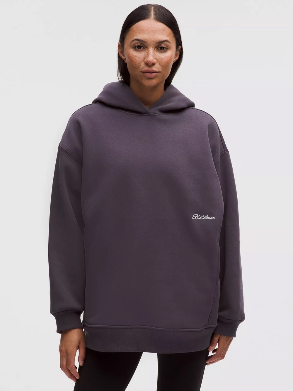 lululemon athletica Women's Big Cozy Oversized Dark Purple Hoodie Sweater XS